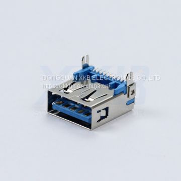 Factory direct selling A female 90 degree without crimping USB female USB 3.0