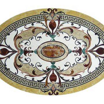 Manufacture Custom Made Hotel Lobby Flooring Design Natural Marble Waterjet Medallion Tiles photo-2