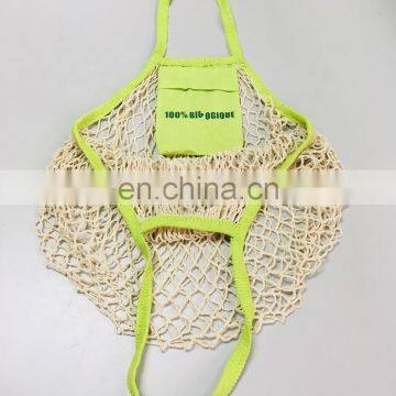 Handmade reusable cotton knit string beach bag