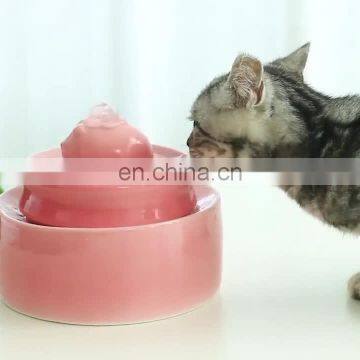 Double Layer Ceramic Pet Bowl Automatic Cyclic Water Fountain Pet Feeder Cat Dog Bowl Neck Protection