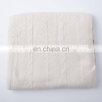 RAWHOUSE Hot Sale 100% Cotton Pure Design White Knit Blanket With Factory Price photo-2
