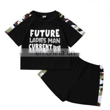 Baby Boys  Girl's Sets 2020 Summer Camouflage letter Tops + Shorts 2Pcs Outfit Set