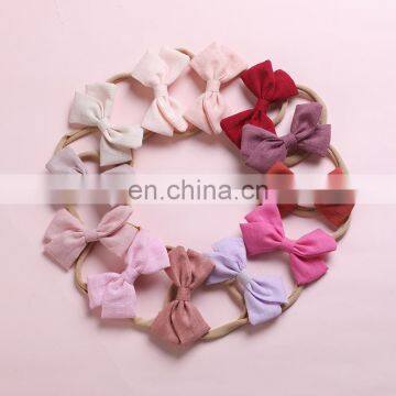 2020 children's Butterfly Hair Band super soft seamless slub Cotton Baby Headband baby headwear