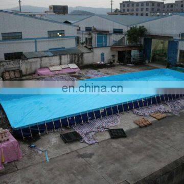 Outdoor Giant Steel Frame Supported PVC Water Swimming Pool For Water Slide Park Games