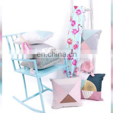 100% Cotton Geometric Wave pink Home indoor Decorative Square Throw Pillow Covers for Sofa Bedroom