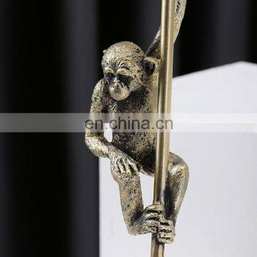 Nordic Leopard Print Lampshade Bedroom Lamp Monkey Decoration Animal Resin Table Lamp for Hotel photo-3