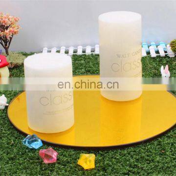 5'' 10'' 12'' Clear and Colored Round Mirror Candle Plate photo-2