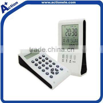 Digital Table Alarm Clock with Electric Calculator