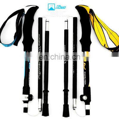 Folded walking stick folding trekking pole hiking pole Hot Sale Colorful Wholesale LED Walking Stick