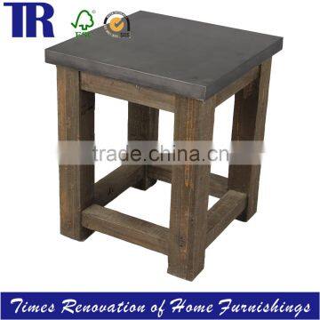 Zinc Top Side chair, Side chair with RecyclePine Legs,Small Square Side Table