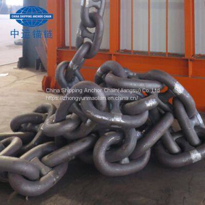 China 78mm marine anchor chain supplier ship anchor chain factory