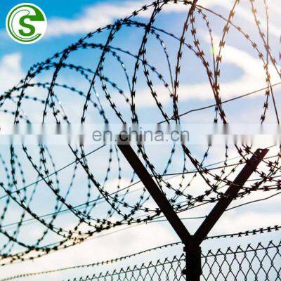 Guangzhou factory security anti climb concertina razor barbed wire in stock