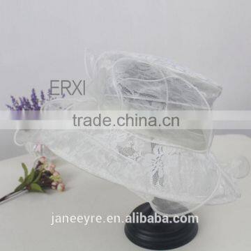 Wholesale 100% Sinamay Fabric Base Lace Church Sinamay Hat For Women photo-2