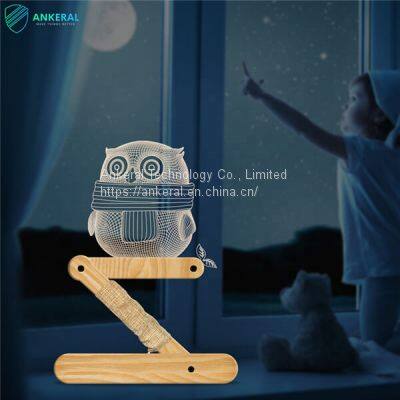 Creative Owl Design 3D Fold Wooden Night Light