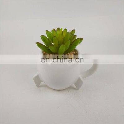 Indoor Ceramic Plant Pot With Fake Indoor Artifical Plants Outdoor