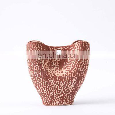 2021 Modern Unique Red Leopard Handbag Designed Ceramic Decorative Vase Large for Home Decor photo-4