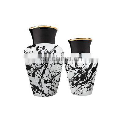 New Chinese-style Gold-plated  With Ink-jet Porcelain Vase  Ceramic Vase For Home Decor