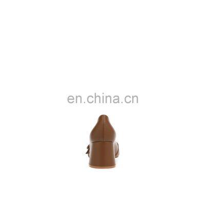Women Beautiful Brown Color Design New Heel Design With Fancy Ring Style Buckle Pointed Toe Heels Ladies Sandals Shoes photo-4