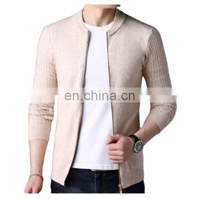 Factory wholesale spring and autumn new men's knitted cardigan fashion slim-fit stand collar sweater