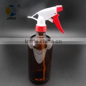 Amber glass bottle with trigger sprayer 16oz