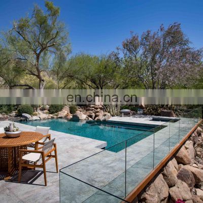 Frameless Aluminum Glass Railing for Stairs, Deck, Balcony, Swimming pool