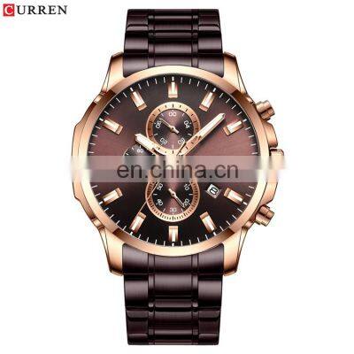 CURREN 8348 Men Stylish Big Dial Quartz Watches Stainless Steel Chronograph Calendar Business Classic Dress Mens Watch
