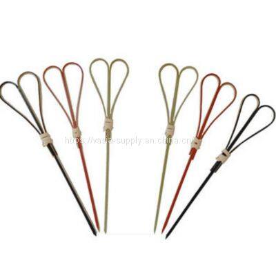 Wholesale Customizable BBQ Food And Decoration Sticks Natural Red color 120mm Heart Bamboo skewers