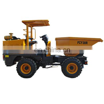 constructed articulated hydraulic 3ton site dumper with 180 degree rotating bucket