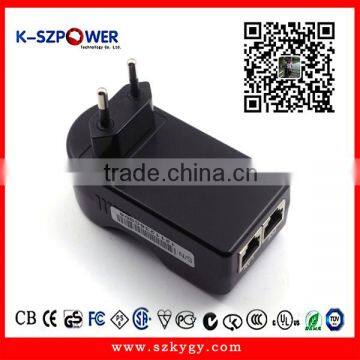 2016 P-series 12Wmax K-240500 Single Port IEEE802.3at 5V 9V 15V24V 12v 12W Passive PoE Power Adapter 12v 1a