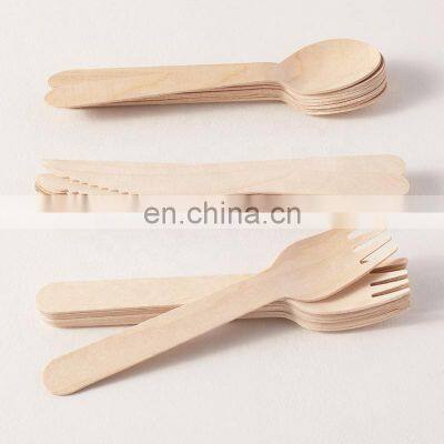 Yada Eco-friendly Disposable Wooden Spoon Fork Knife Disposable Kitchen Utensil Sets For Outdoor Picnic