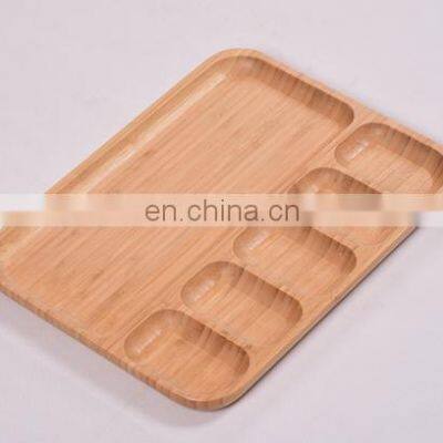 Hot Selling High Quality Divided Fruit Snack Bamboo Serving Platter Tray photo-5