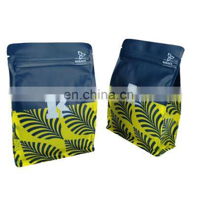 Food Grade Plastic Zipper Coffee Packing Pouches Side Gusset Flat Bottom Mylar Bags Coffee Bean Packaging photo-3
