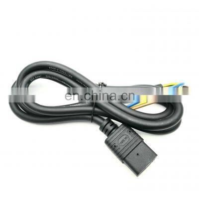 14WG full copper 1.8m 6ft C19 Stripped 15cm PDU Style Power Extension Cable  AC Power Cord Cable