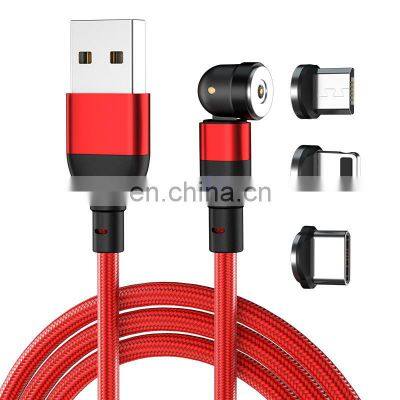 Wholesale 540 Rotation Magnet Charging Phone 3in 1 2M Nylon Led Micro USB Type C Magnetic Charging Cable for Phone photo-2