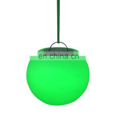 RTS 10 inches restaurant led pendant ball lamp Wireless portable luminous outdoor garden beach solar led ball sphere light lamp