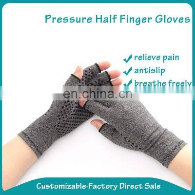 Cheap Half Finger Pain Relieve Compression Other Sports Gym Anti Slip Silicone Dots Arthritis Gloves photo-2