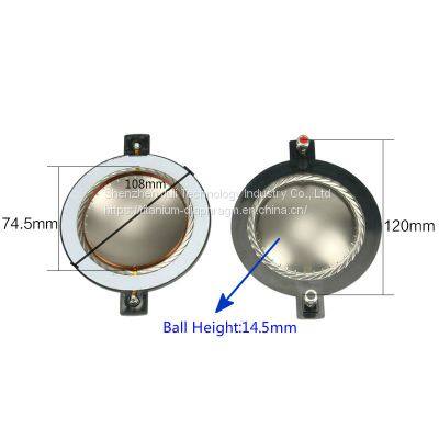 Professional Factory 74.5mm Voice Coil Driver Diaphragm Titanium For Tweeter Speaker Parts