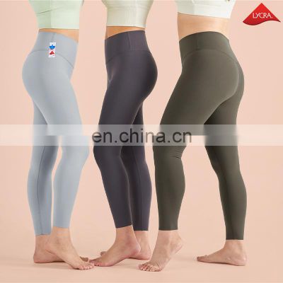 Sexy Nude One Size High Waist Peach Hip Gym Yoga Tight Pants Crotchless Women Workout Fitness Active Sports Wear Leggings