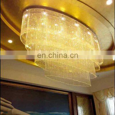 Contemporary Luxury Large Ceiling Led Oval Crystal Chandeliers Lamps