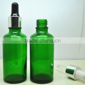 100ml empty green glass bottle with metal dropper