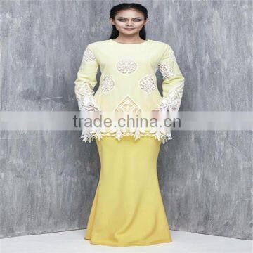 2016 fashion design baju kurung with lace