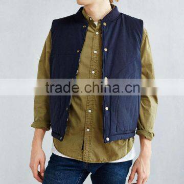 New Style Zip Up Wool Mens Sleeveless Fleece Reversible Vest photo-2