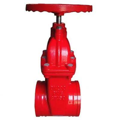 Manufacturer Ductile Iron Z81X-16Q Manual Water Valve Grooved End Rising Stem Soft Sealed Gate Valve for Fire photo-6