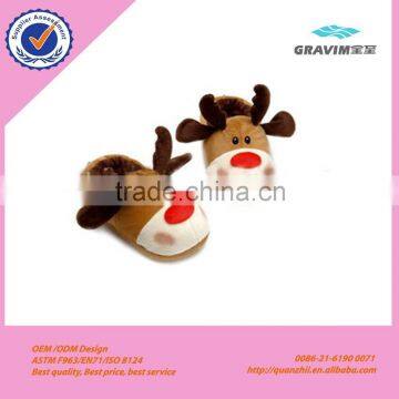 2015 new design plush Christmas musk deer slipper for winter