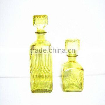 yellow vintage glass wine bottle fake wine bottles for dsplay