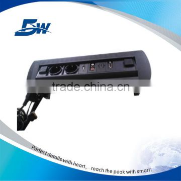 BW-T66 Concealed Aluminum Motorized Rotation Desk Top Socket Outlet For Office Furniture                        
                                                Quality Choice