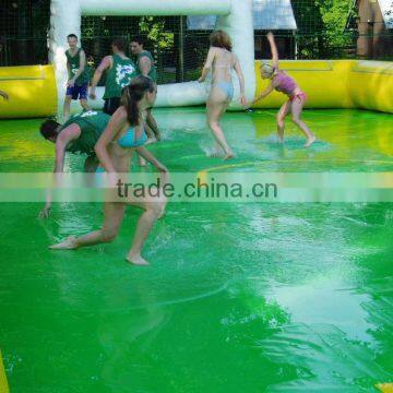 summer cool soap water inflatable football court for teamwork