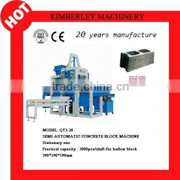 Hot sale economy QT3-20 Semi-automatic cement block machine