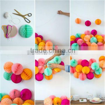 Handmade Bright Colors Paper Honeycomb Ball for Party