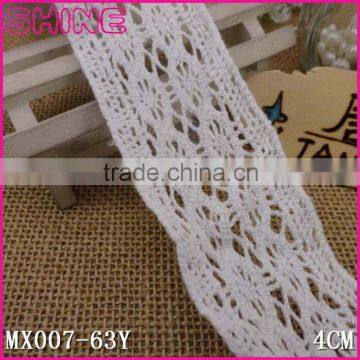 Wholesale cotton crochet lace,Cheap New Design Elastic 1.63" Crochet 100% Cotton Sewing Lace Trim for Jewelry Accessories